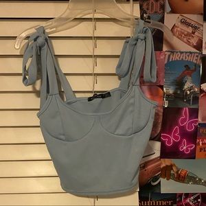 Never worn BooHoo tank with tie straps